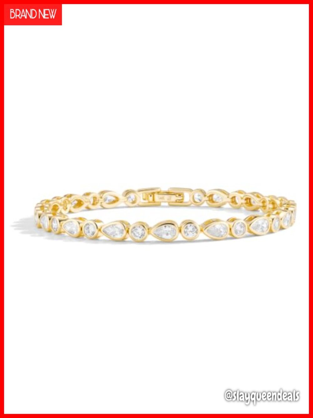 14K Gold Filled Tennis Bracelet CZ Bezel Set 3mm Stackable
